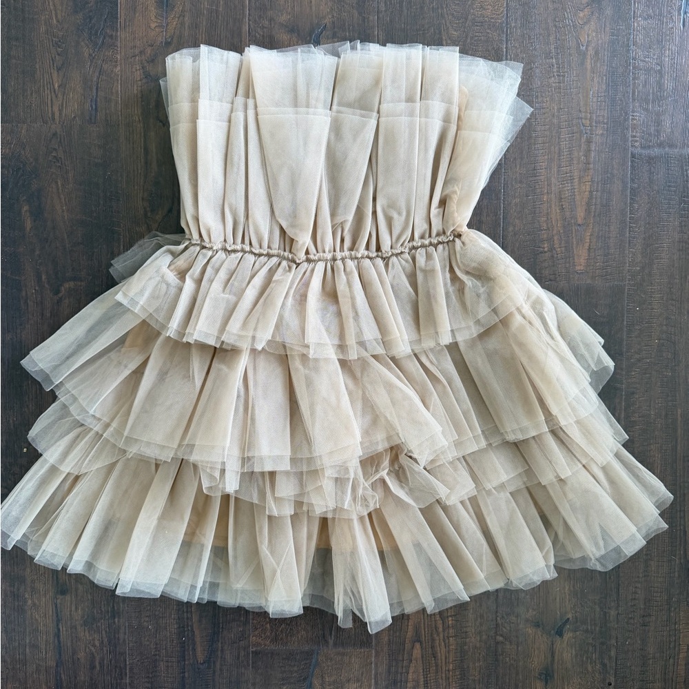 MARBLE Soft Tan Mini Dress